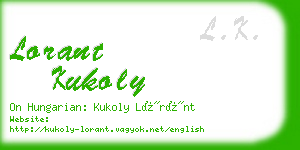 lorant kukoly business card